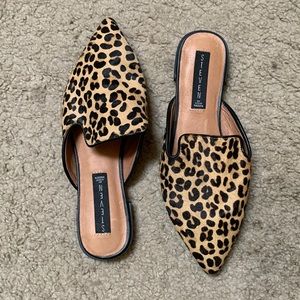 Steven by Steve Madden leopard print slip on flats no back strap size 8.5